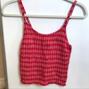 Red plaid crop top